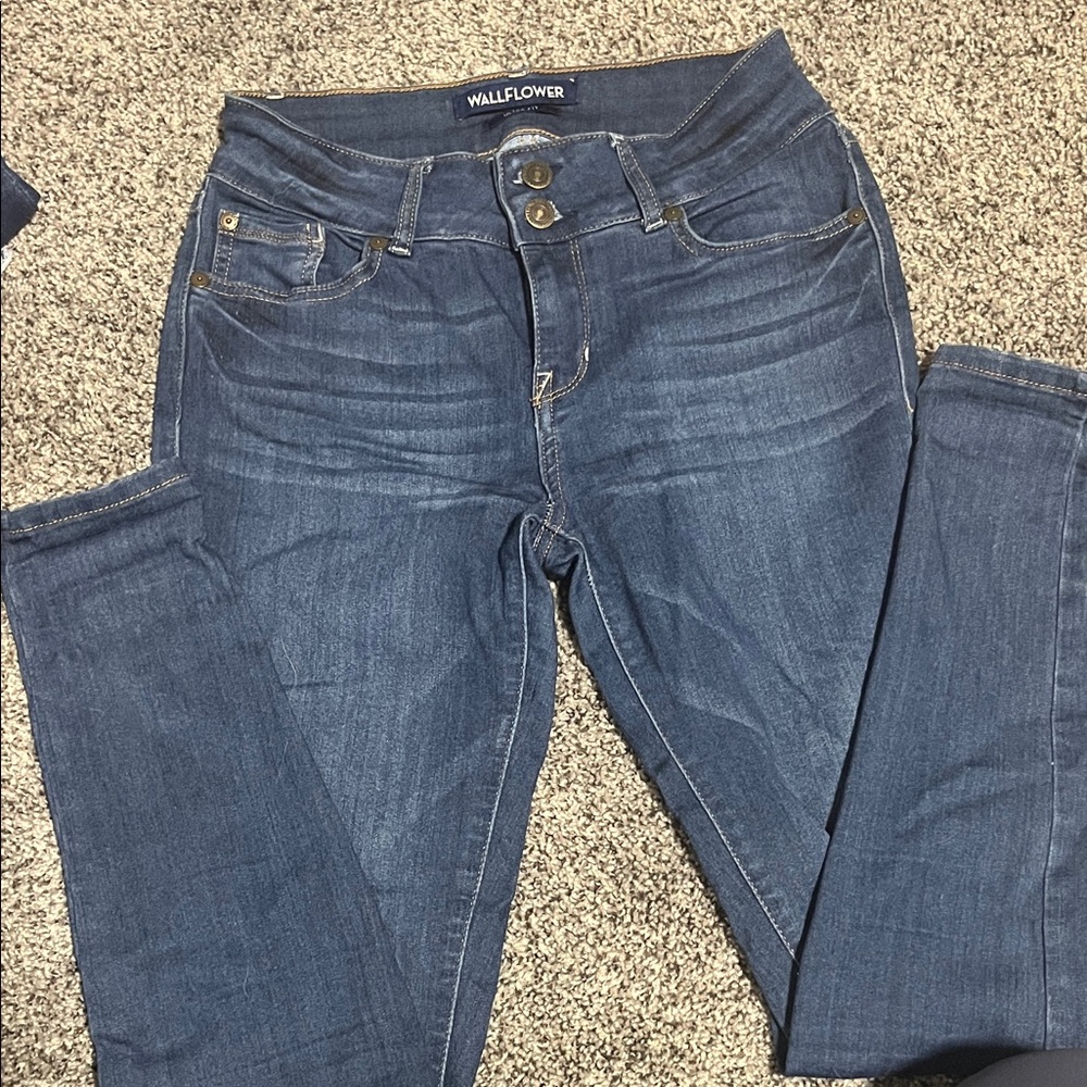 Wallflower Women's mid/High Rise Dark Blue Jeans